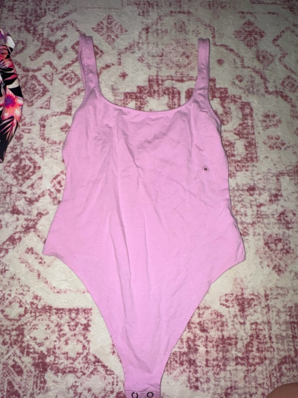 American Eagle Outfitters Pink Scoop-Neck Tank Bodysuit